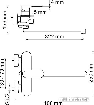 Смеситель Wasserkraft Dinkel 5802L