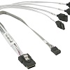 Supermicro MiniSAS - 4 SATA CBL-0118L-03 (0.25 м, белый)