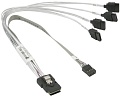 Supermicro MiniSAS - 4 SATA CBL-0118L-03 (0.25 м, белый)