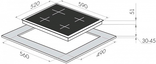 Варочная панель MAUNFELD MGHG 64 76I(D)