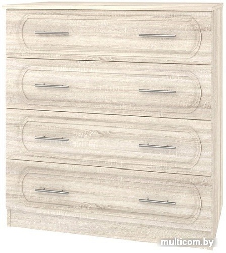 Комод Кортекс-мебель Рио 90-4ш (дуб сонома-гавана)