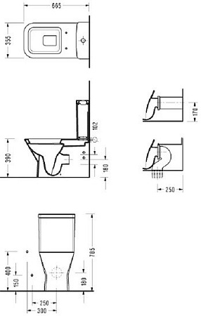 Унитаз Serel Diagonal DG02SL (с сиденьем)