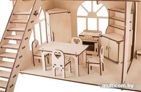 Кукольный домик ХэппиДом Коттедж с пристройкой Premium HK-D011 (с мебелью)