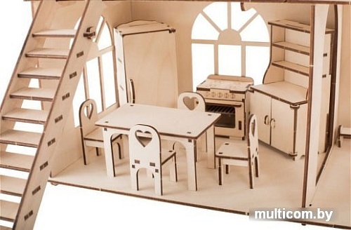 Кукольный домик ХэппиДом Коттедж с пристройкой Premium HK-D011 (с мебелью)