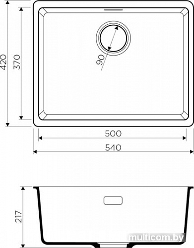 Кухонная мойка Omoikiri Kata 54-U-DC