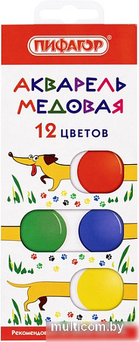 Акварельные краски Пифагор Веселая такса 192007 (12 цв)