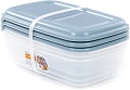 Набор контейнеров Полесье №41 2.7л с крышками 73836 (3 шт, прозрачный/серо-голубой)