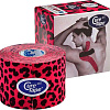 Тейп CureTape Art Leopard 5 см x 5 м 163210 (красный/черный)