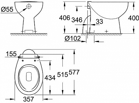 Унитаз Grohe Bau 39431000