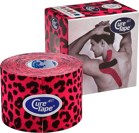 Тейп CureTape Art Leopard 5 см x 5 м 163210 (красный/черный)