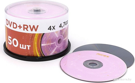DVD+RW диск Mirex 4.7Gb 4x UL130022A4B (50 шт.)