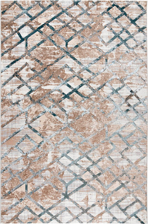 Ковер для жилой комнаты Radjab Carpet Белла прямоугольник K551b 7589RK 1.6x2.3 (cream shirink/blue fdy)