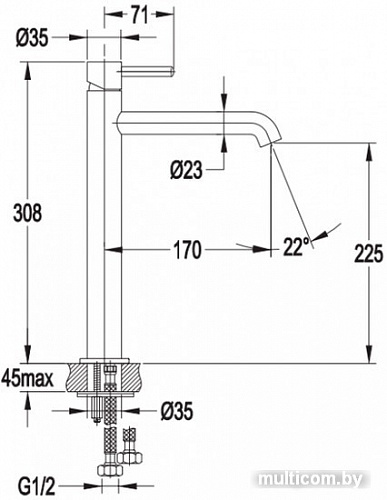 Смеситель Omnires Y Y1212 ZL