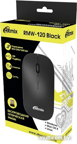 Мышь Ritmix RMW-120 (черный)