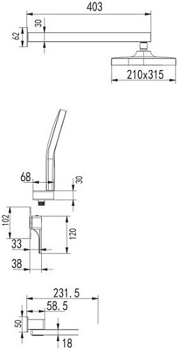Душевая система Rose R1035T