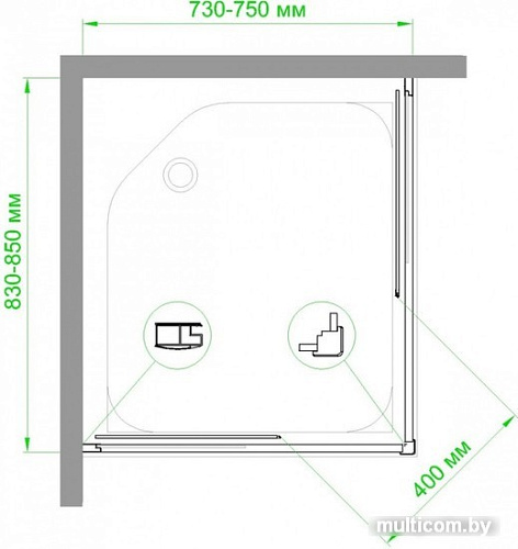 Душевой уголок Royal Bath RB8575HPD-T 75x85