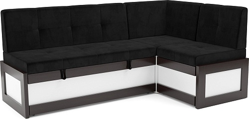Угловой диван Мебель-АРС Нотис 191х82х116 см M11-27-9 (велюр черный НВ-178/17)