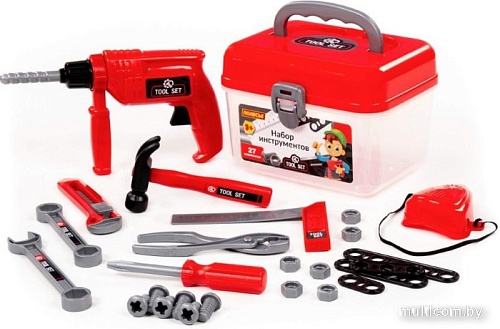 Набор инструментов игрушечных Полесье №28 в чемоданчике 92427 (27 элементов)