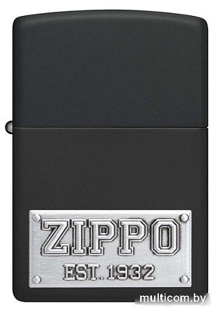 Зажигалка Zippo License Plate Black Matte 48689