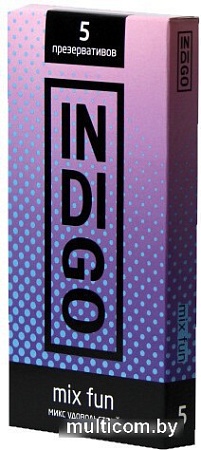 Рельефные презервативы Indigo Mix Fun №5 микс удовольствий