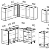 Готовая кухня Интермебель Микс Топ-24 1.9x1.52м левая (белый премиум-дуб крафт зол-венато)