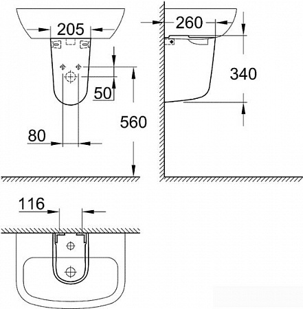 Полупьедестал Grohe 39426000
