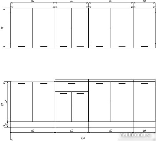 Готовая кухня ЭлиГард Lion 2.6 (ледяное дерево/дымчатый алмаз/королевский опал)
