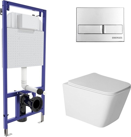 Унитаз подвесной Berges Wasserhaus Sigma Rimless 043399 (с сиденьем)