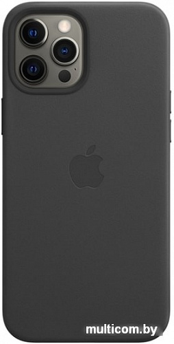 Чехол Apple MagSafe Leather Case для iPhone 12 Pro Max (черный)