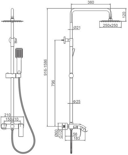 Душевая система Ledeme L72417