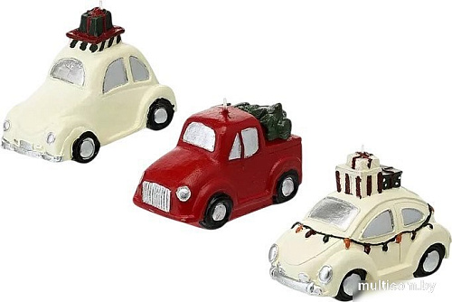 Набор свечей Tkano New Year Essential Magic drive TK24-NY_CND0012 (3 шт, красный/бежевый)