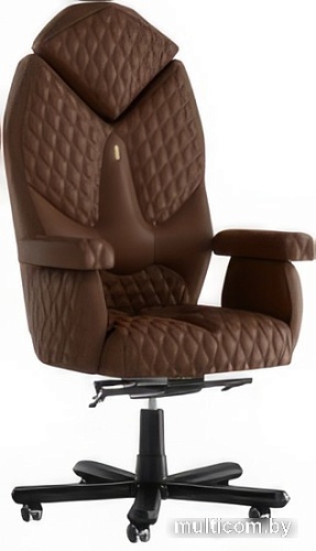 Кресло Kulik System Diamond Desing (экокожа, коричневый с подголовником)
