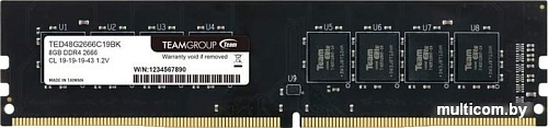 Оперативная память Team Elite 8GB DDR4 PC4-21300 TED48G2666C19BK