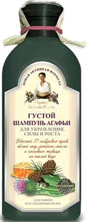 Шампунь Рецепты бабушки Агафьи Для укрепления силы и роста Для тонких и ослабленных волос 350мл