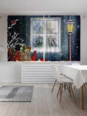 Комплект штор JoyArty Сани с подарками 1.45x1.8 м p_78667_145x180 (2 шт)