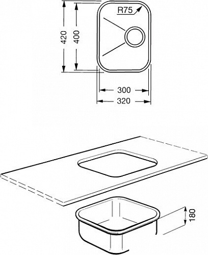 Кухонная мойка Smeg UM30OT