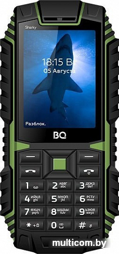 Мобильный телефон BQ-Mobile BQ-2447 Sharky (черный/зеленый)