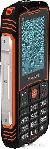 Телефон Maxvi R10 (черный/оранжевый)