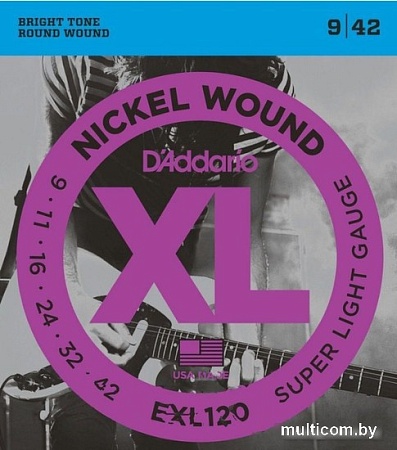 Струны для гитары D'Addario EXL120 Super Light 9-42
