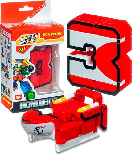 Трансформер Bondibon Bondibot Цифра 3 ВВ4351