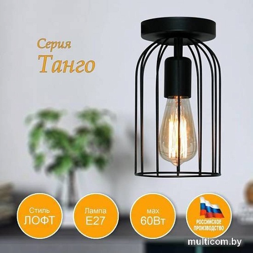 Припотолочная люстра Элетех Танго 111 НПБ 01-60-108 Е27 1005405021 (черный муар)