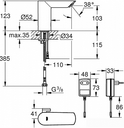Смеситель Grohe Bau Cosmopolitan E 36453000