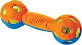 Игрушка для собак Nerf Гантель двухцветная светящаяся 35170