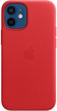 Чехол Apple MagSafe Leather Case для iPhone 12 mini (алый)