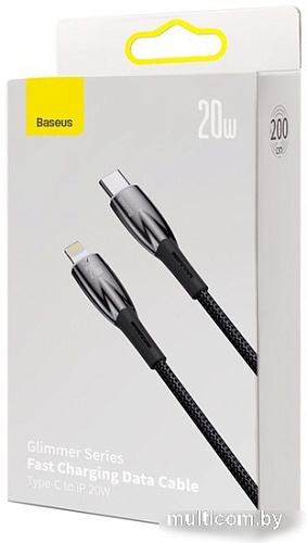 Кабель Baseus Glimmer Series USB Type-C - Lightning (2 м, черный)