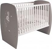Детская кроватка Polini Kids French 700, Amis (белый/серый)