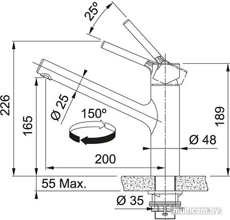 Смеситель Franke Taros Neo 115.0596.320 (сталь)
