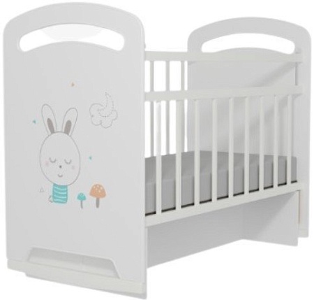 Классическая детская кроватка VDK Lucy колесо-качалка с маятником (белый)