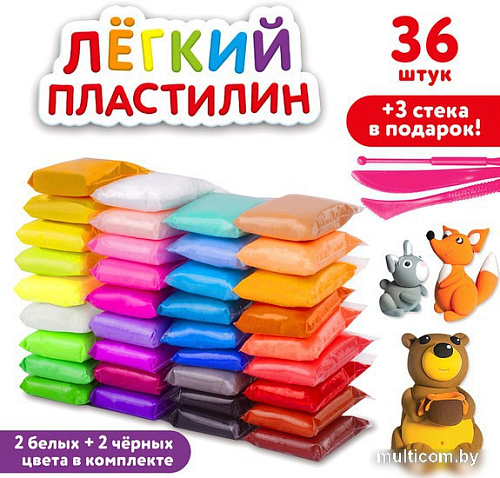 Пластилин легкий Юнландия 105908 (36 цв)