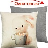 Декоративная подушка Matex Fluffy. Зайка и кофеек 62-363 (молочный/светло-серый)